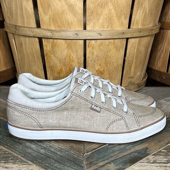 Keds Center 2 Beige Canvas Canvas Lace-Up Casual Comfort Sneakers Women Size 8.5 - Picture 1 of 11